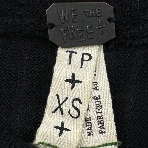 We The Free Waffle Knit Turtleneck Top Black - Picture 5 of 8